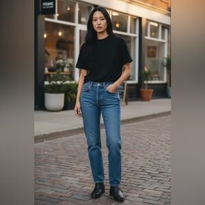 Gap “Classic” 1969 Medium Wash Straight-Leg Denim Jeans – Size 4 R